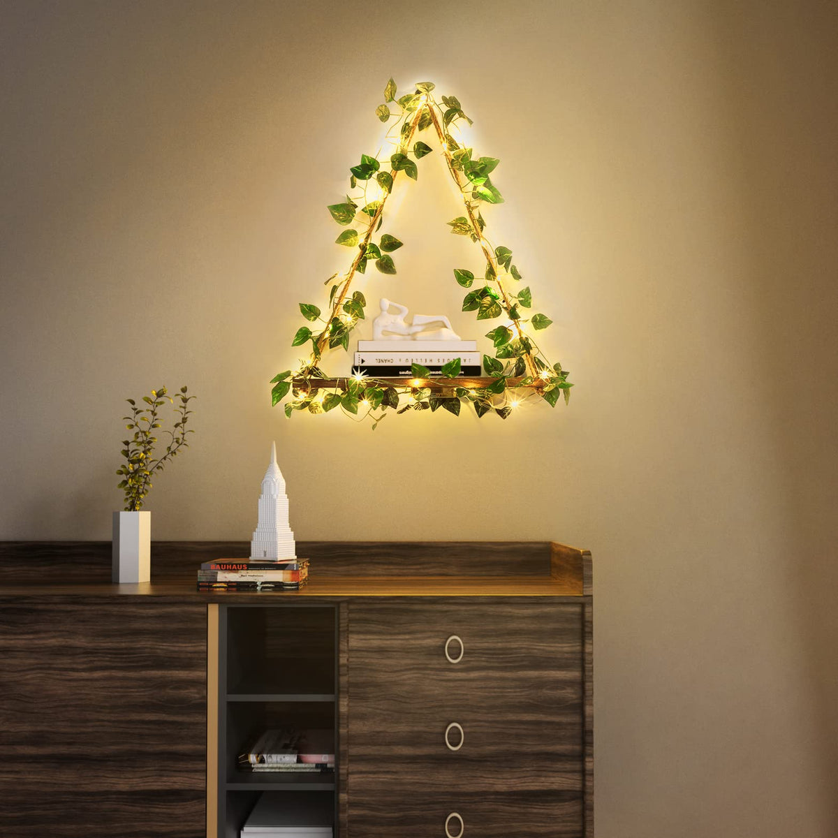 IvyGlow LED-Wandregal im Vintage-Stil – Wohnaccessoire – Ansicht 5 von 9