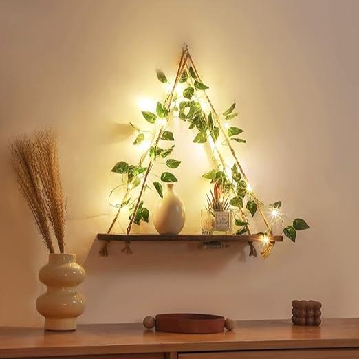 IvyGlow LED-Wandregal im Vintage-Stil – Wohnaccessoire – Ansicht 8 von 9