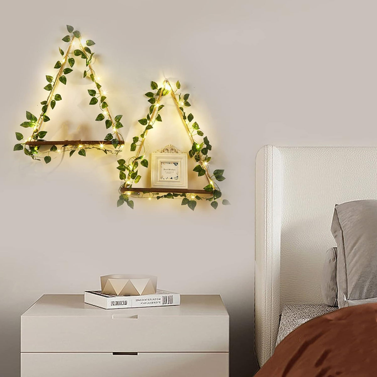 IvyGlow LED-Wandregal im Vintage-Stil – Wohnaccessoire – Ansicht 9 von 9