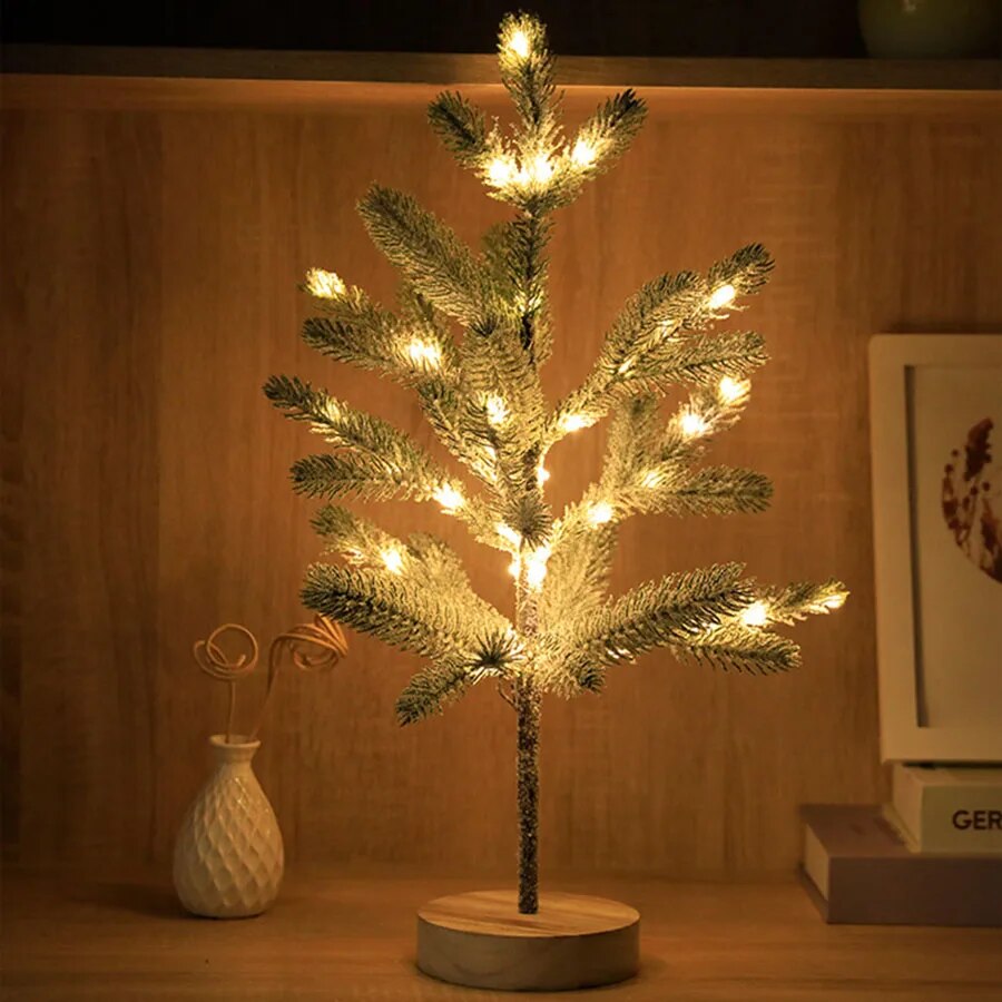 TwinkleGlow LED-Weihnachtsbaum mit Schneesockel – Weihnachtsbeleuchtung