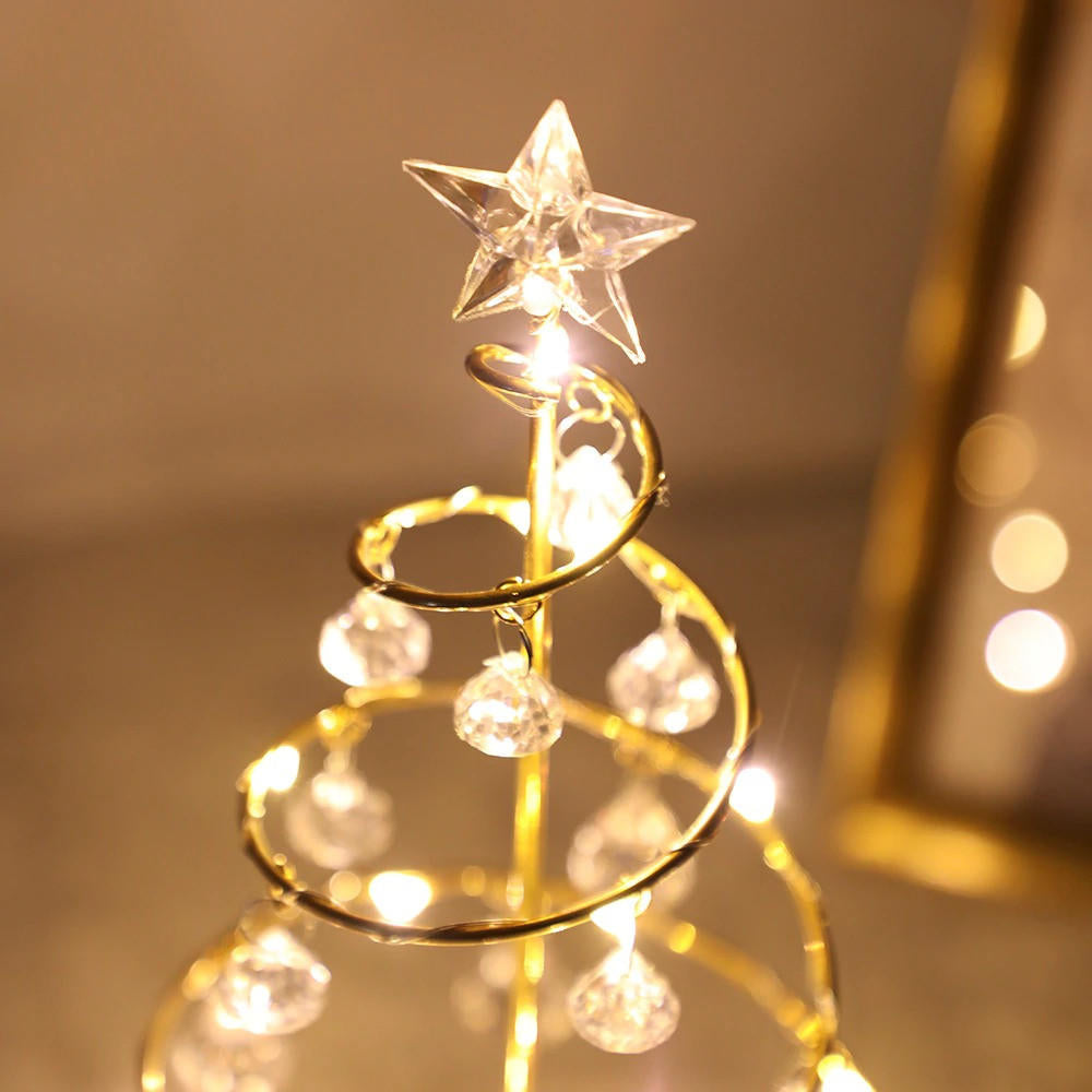 GoldGlow Tree LED-Weihnachtsbaum mit warmweißem Licht in Gold – Weihnachtsbeleuchtung aus Stoff – Ansicht 4 von 10