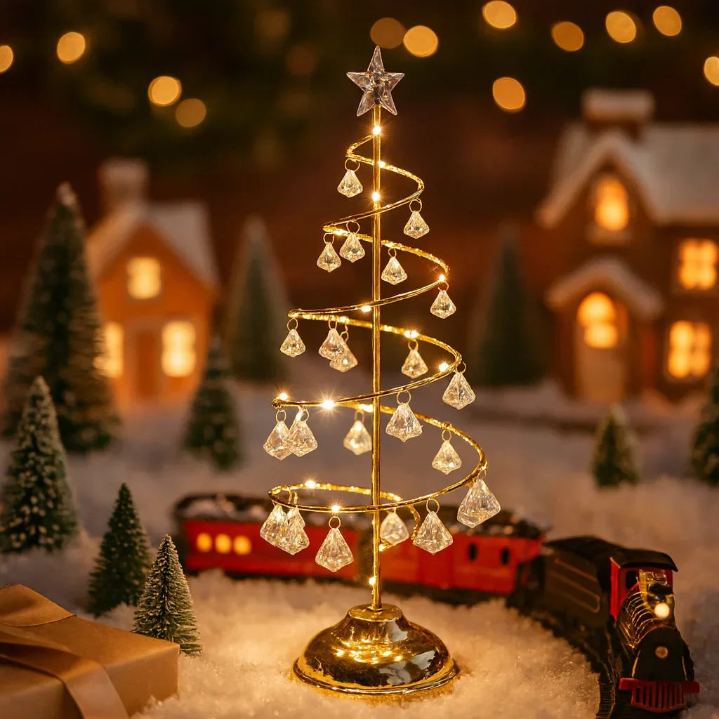 GoldGlow Tree LED-Weihnachtsbaum mit warmweißem Licht in Gold – Weihnachtsbeleuchtung aus Stoff – Ansicht 5 von 10