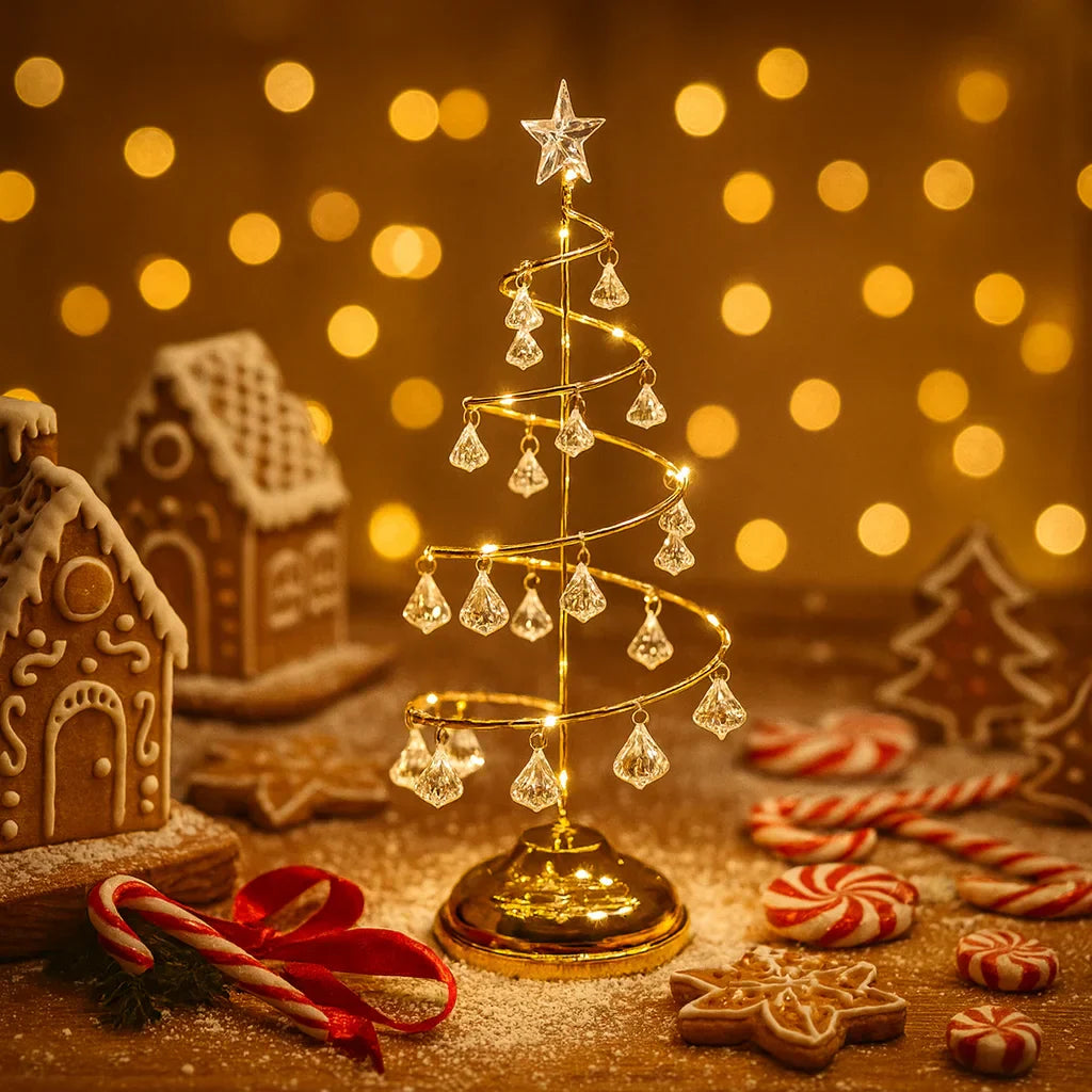 GoldGlow Tree LED-Weihnachtsbaum mit warmweißem Licht in Gold – Weihnachtsbeleuchtung aus Stoff – Ansicht 7 von 10