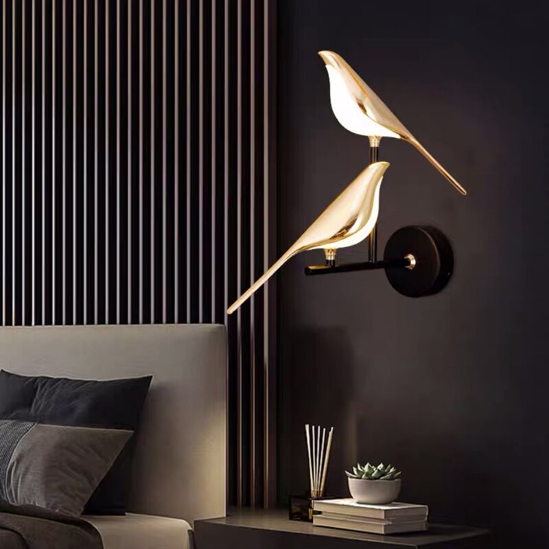 FinkLux LED-Vogel-Wandleuchte mit Akku