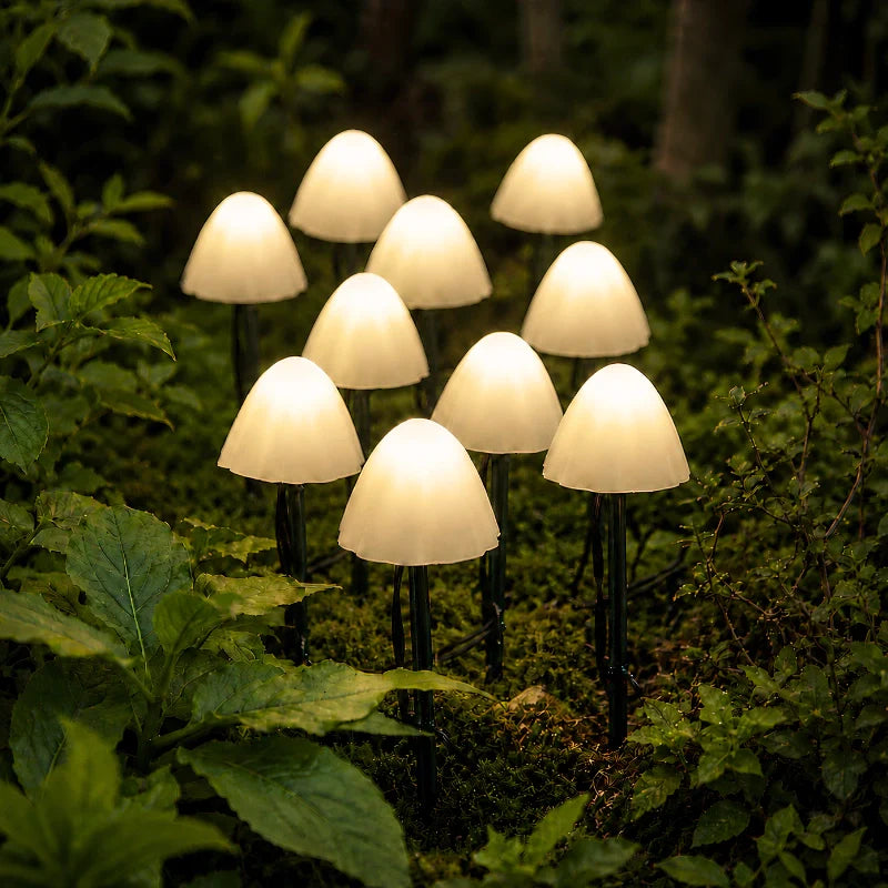 FeenLux Solar-Lichterkette mit Leuchtpilzen, IP65 – Ansicht 5 von 9