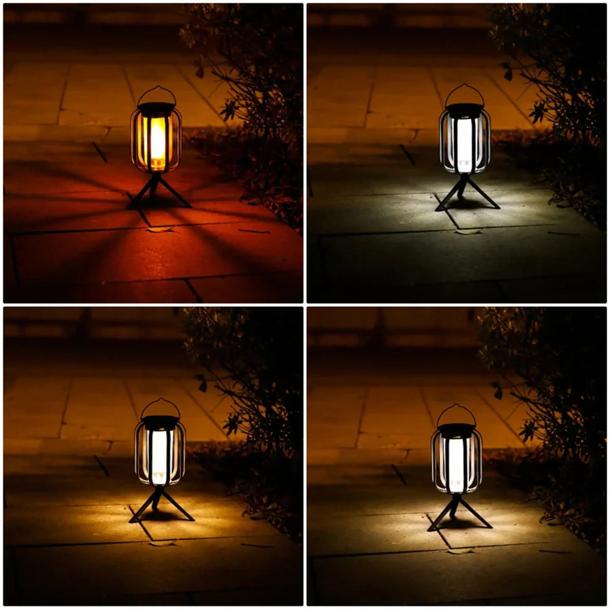FlickerHaven Solar-Laterne im Vintage-Look mit Flammeneffekt – Solarleuchte aus Metall – Ansicht 6 von 6