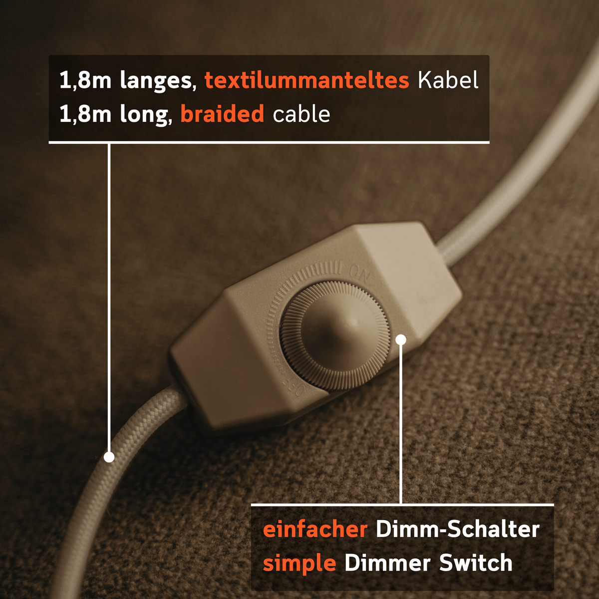 Flova Naturleuchte aus Bioplast – Tischleuchte aus Holz – Ansicht 3 von 6