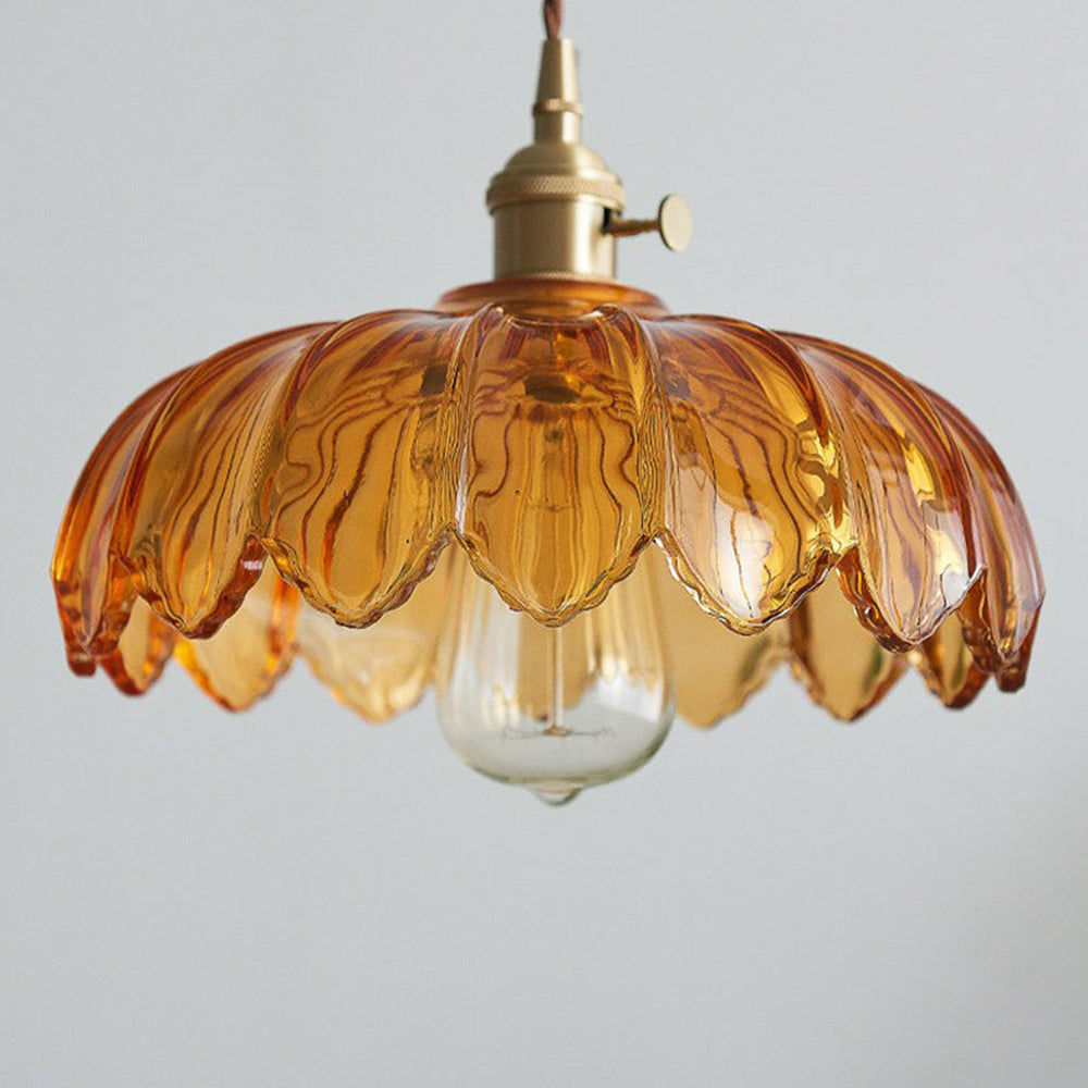 Lumessa Vintage Glas-Pendelleuchte im Blütendesign – Ansicht 11 von 21
