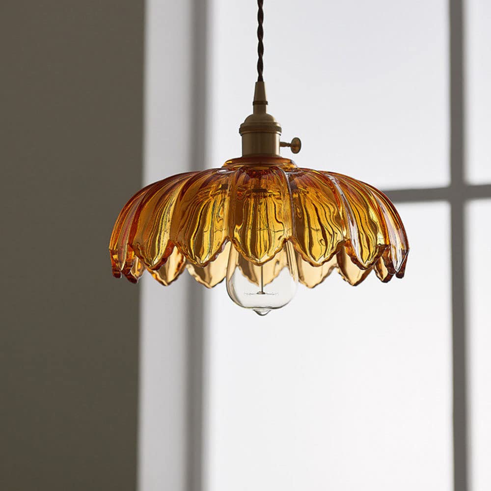 Lumessa Vintage Glas-Pendelleuchte im Blütendesign – Ansicht 12 von 21