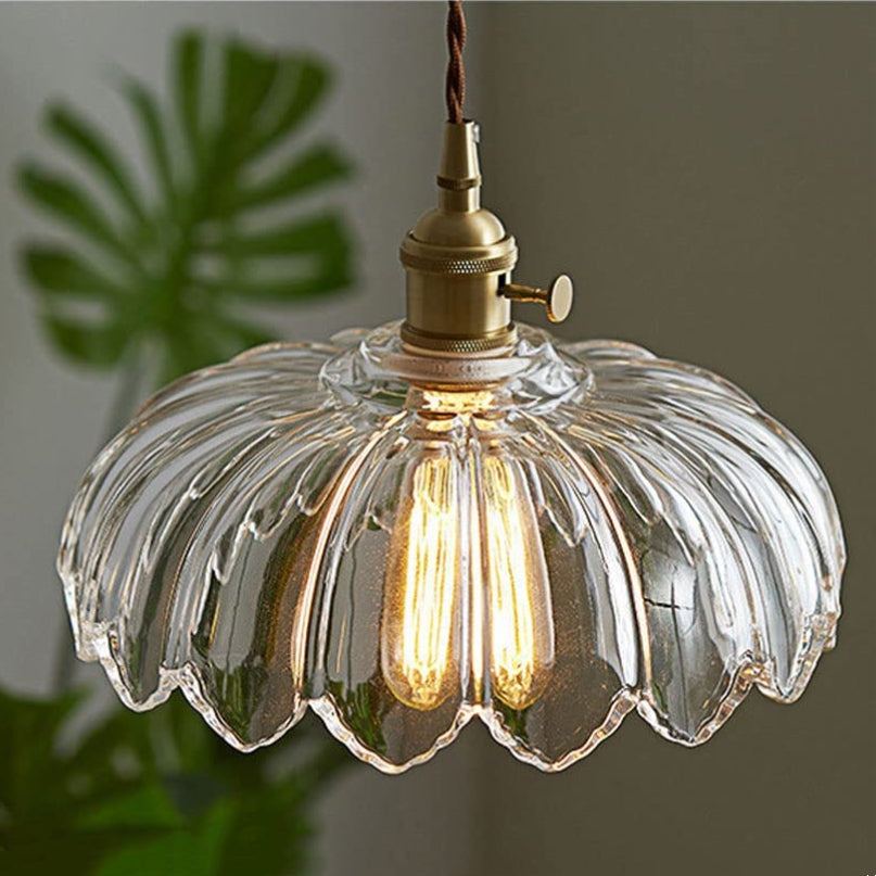 Lumessa Vintage Glas-Pendelleuchte im Blütendesign – Ansicht 14 von 21