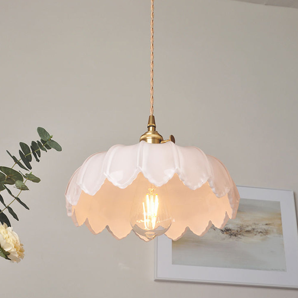 Lumessa Vintage Glas-Pendelleuchte im Blütendesign – Ansicht 18 von 21