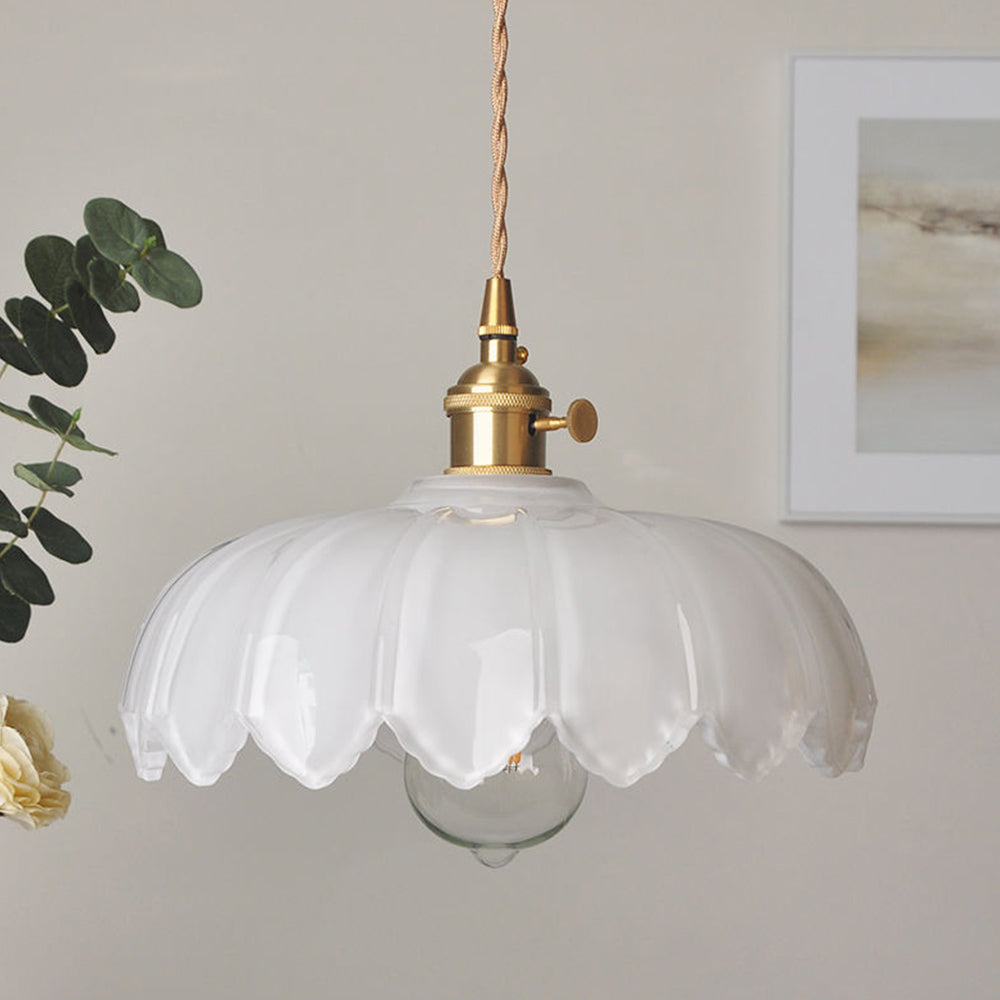 Lumessa Vintage Glas-Pendelleuchte im Blütendesign – Ansicht 19 von 21