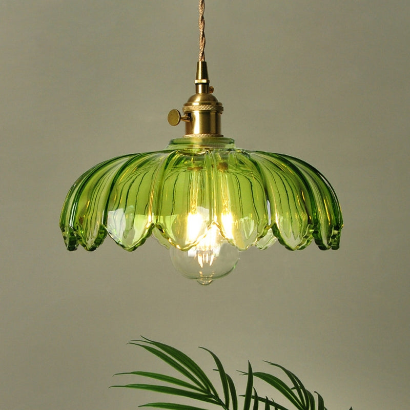 Lumessa Vintage Glas-Pendelleuchte im Blütendesign – Ansicht 3 von 21