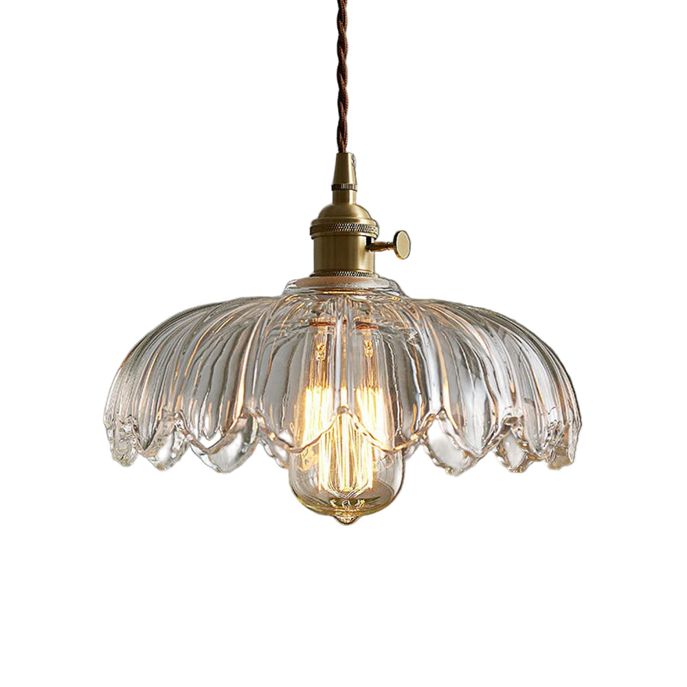 Lumessa Vintage Glas-Pendelleuchte im Blütendesign – Ansicht 6 von 21