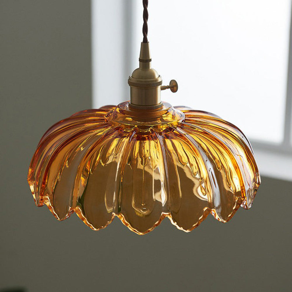 Lumessa Vintage Glas-Pendelleuchte im Blütendesign – Ansicht 8 von 21