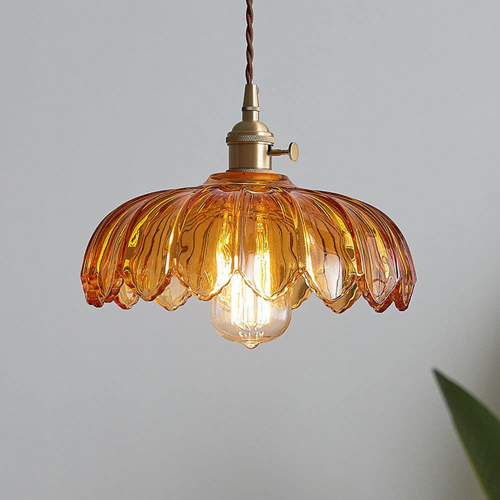 Lumessa Vintage Glas-Pendelleuchte im Blütendesign – Ansicht 9 von 21