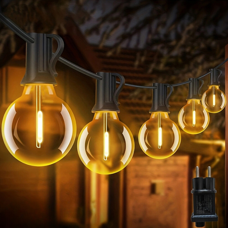 GlowString Warmweiße LED-Lichterkette für Terrasse & Garten