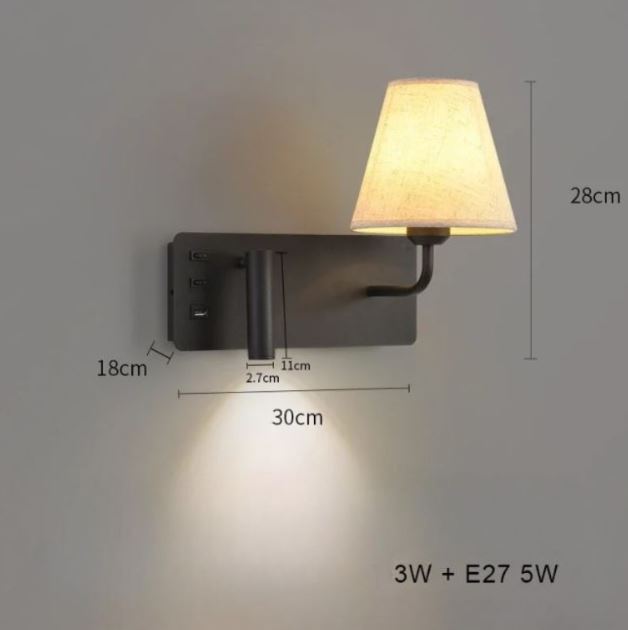 LumiRead Wandleuchte mit USB-Ladefunktion und Leselicht – Ansicht 13 von 16